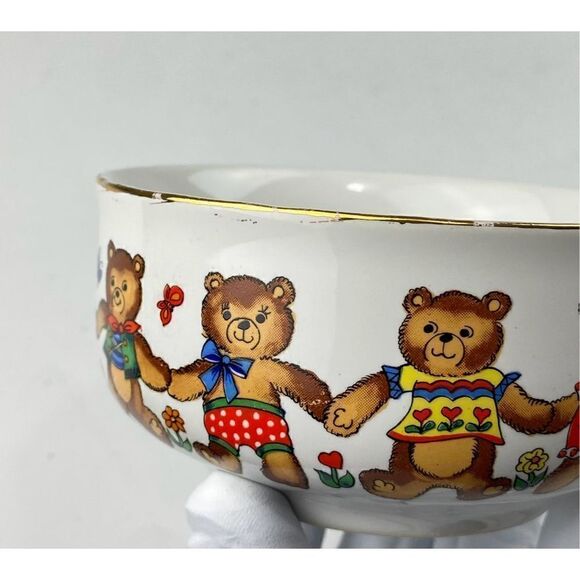 Vintage Bear Friends Action Industries Japan Child Toddler 3 Piece Dining Set DR - Picture 7 of 11
